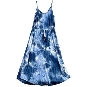 Magnolia Sky Dress M Blue Tie‎ Dye Sleeveless Boho Flowy Summer Sundress Fairy